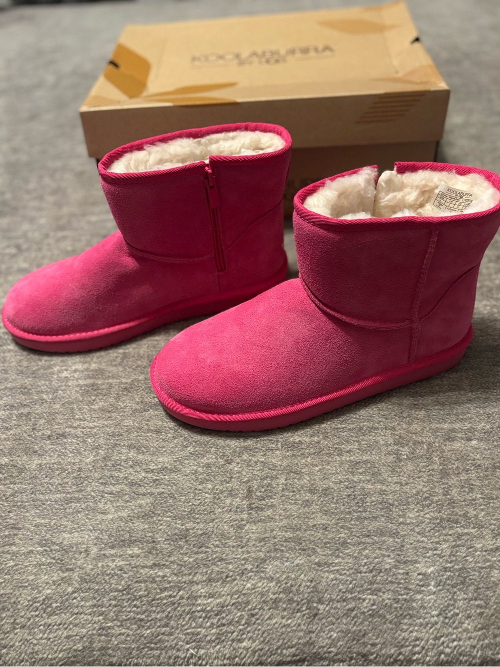 Koolaburra by UGG Girls' Mini Suede Winter Boots Pink Size 5 New